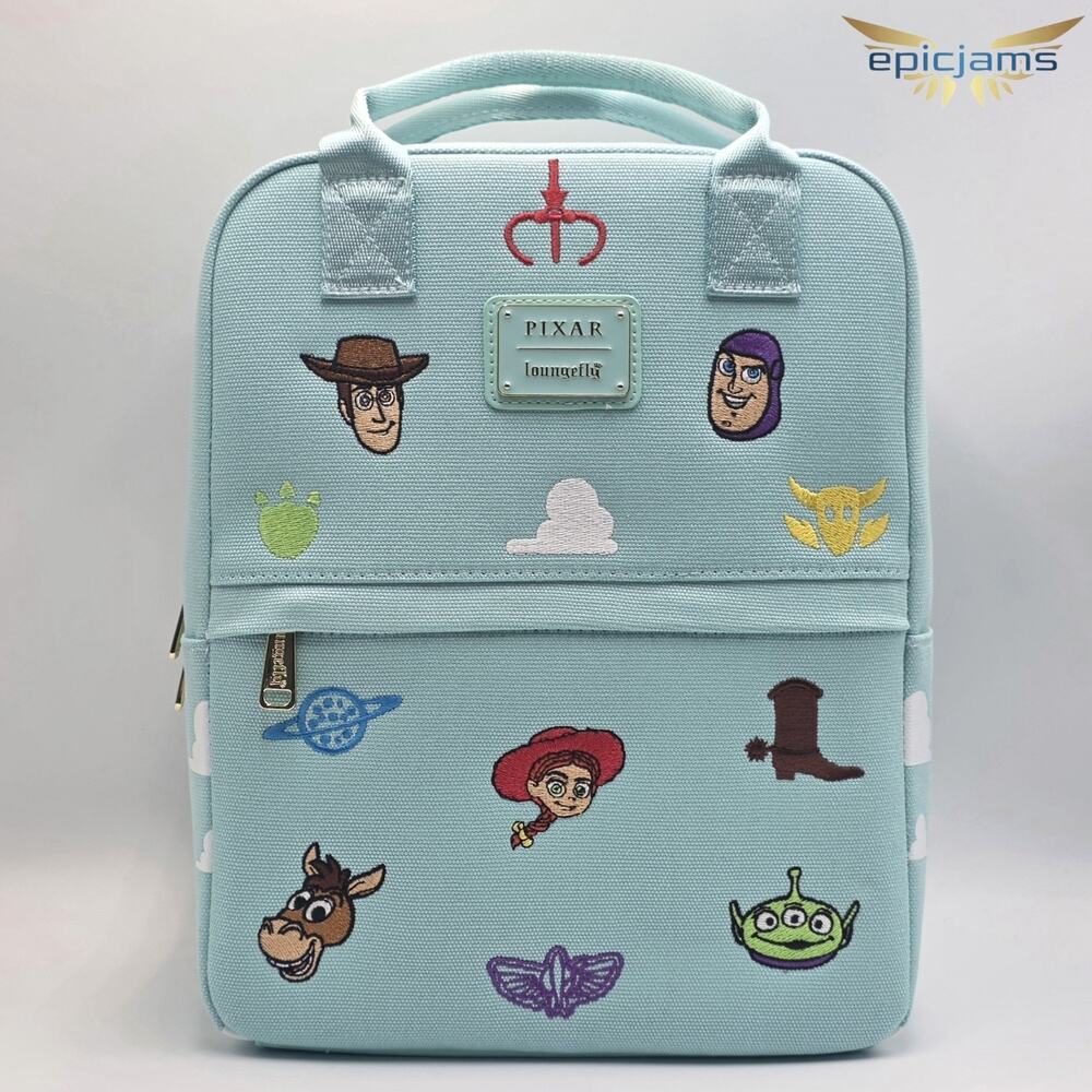 Loungefly Disney Pixar Toy Story Embroidered Icons Canvas Mini Backpack New